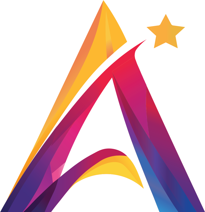 Arcentia Global Marketing logo — a gradient A-mark with a gold star